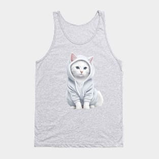 Cute cat wearing Hoodie Tank Top